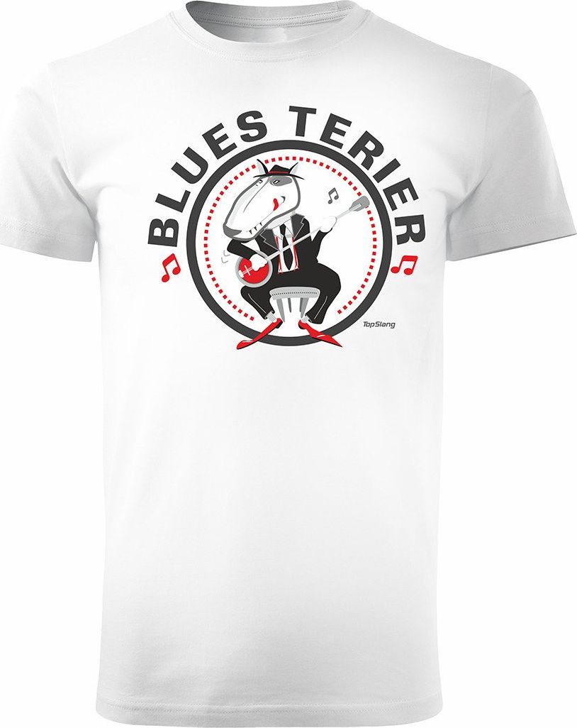 Topslang Koszulka z Bluesem Blues Terier męska biała REGULAR S