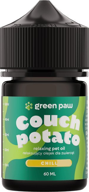 Cosma Cannabis Green Paw Couch Potato 60ml - Olejek z CBD na bazie oleju z łososia z 10% dodatkiem oleju z kryla
