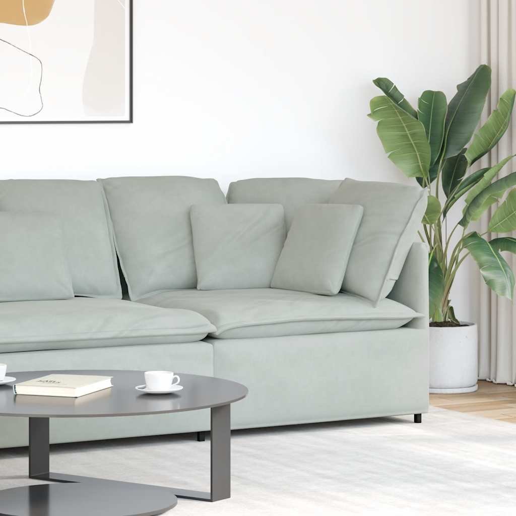 vidaXL Modułowy Narożnik Sofa z Poduszkami Jasnoszary 100 cm