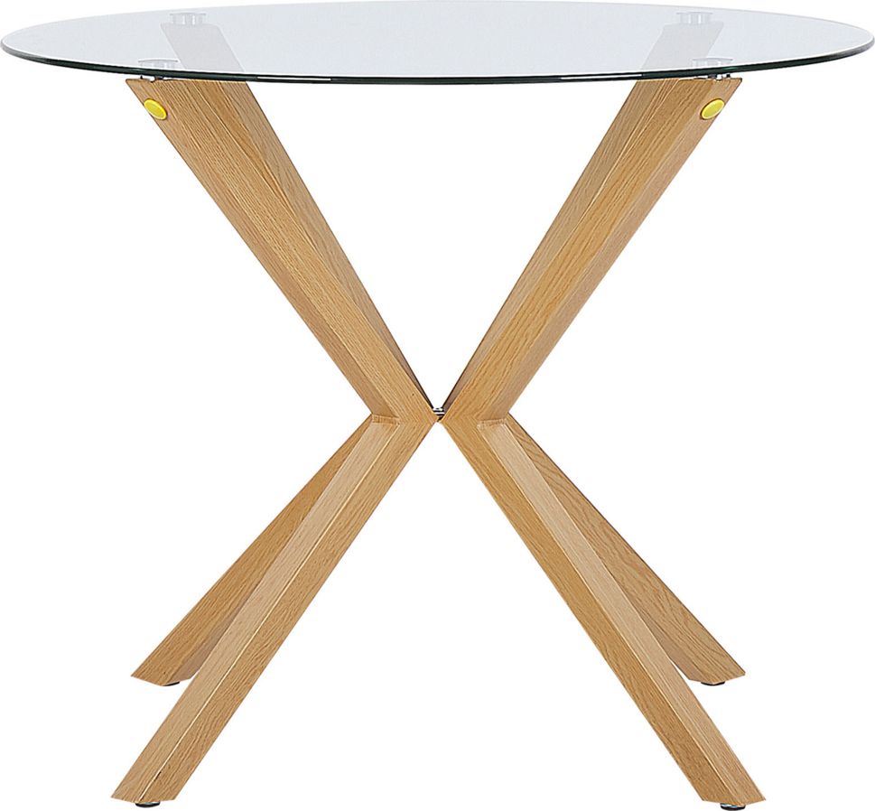 Beliani Stół do jadalni szklany okrągły 90 cm ALTURA