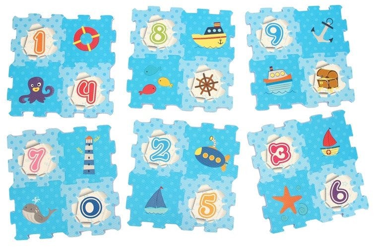 TOY PUZZLE MAT OCEAN/NUMBER 24PCS 3102