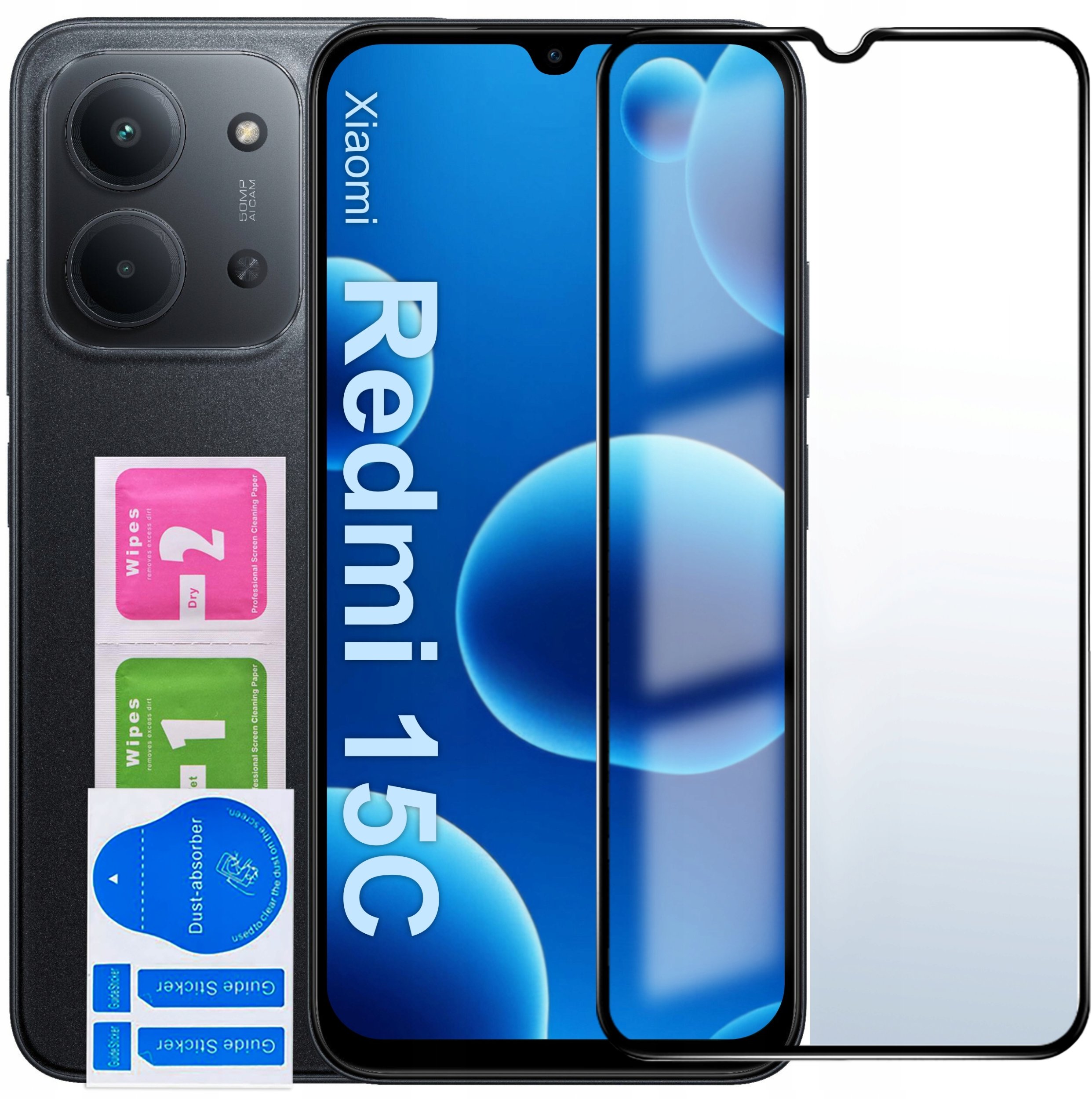 krainaGSM Szkło hartowane do Xiaomi Redmi 15C 5G PEŁNE NA CAŁY EKRAN 5D 9H