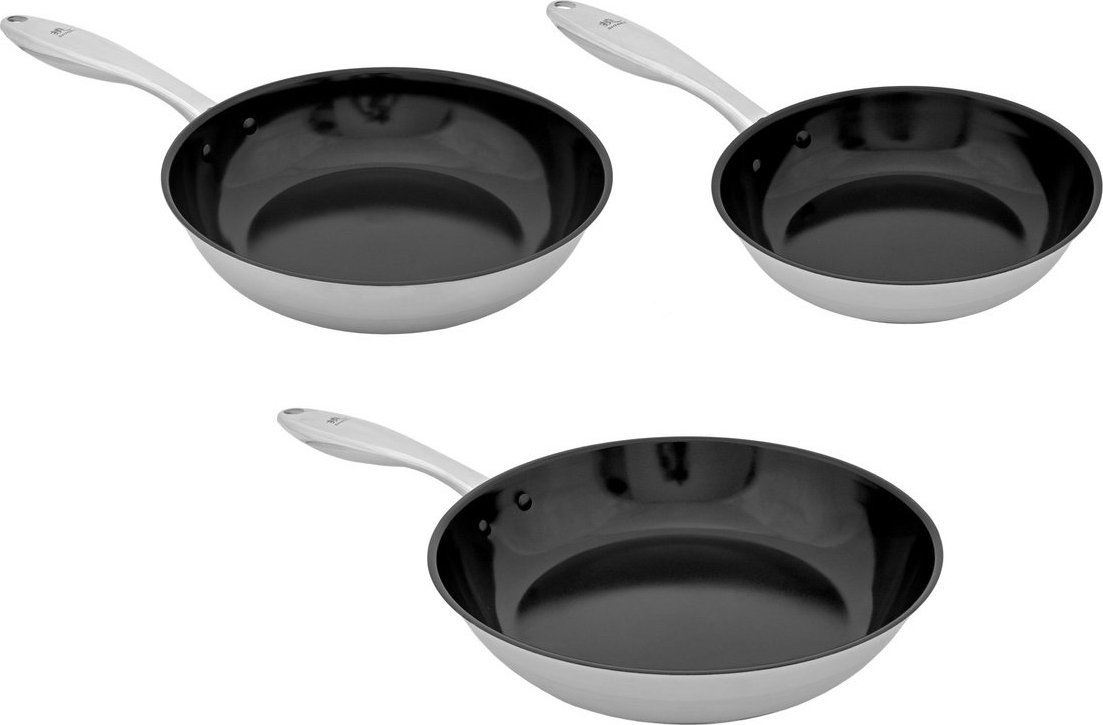 Patelnia Shiori Shiori Stainless Steel 304 zestaw patelni z powłoką ceramiczną indukcja 20 cm, 24 cm, 28 cm