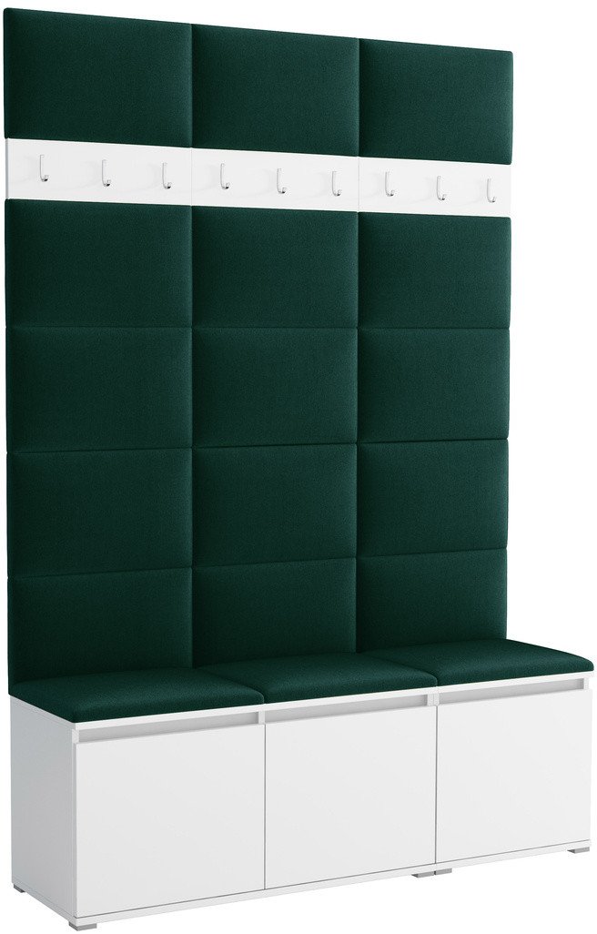 Tapicerowana garderoba Noris III - kolor biały + tkanina Trinity 28