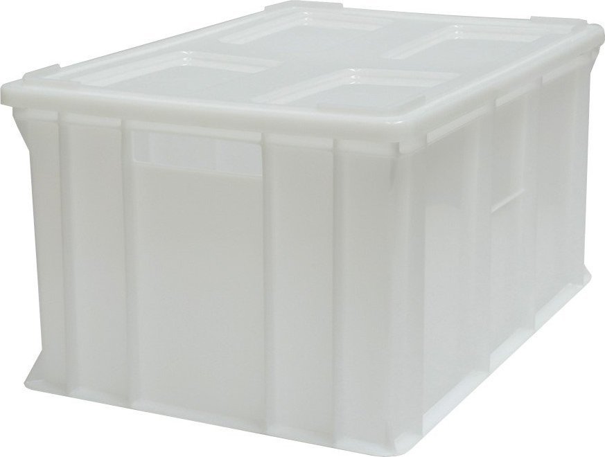 Artech Pojemnik transportowy EURO 300 z pokrywą, dno i ścianki pełne wym. 600 x 400 x 300 mm (kolor: biały)
