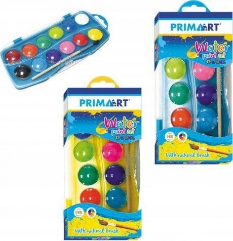 Prima Art Farby akwarelowe wodne z pędzlem 12 kolorów