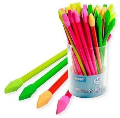 Ołówek fluo z gumką strzałką (48szt)