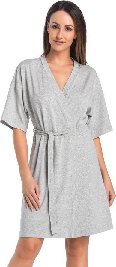Teyli Szlafrok damski z wiskozy Maddalena szary 2XL Szary