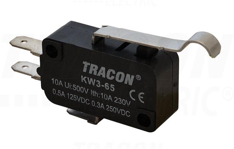 Wyłącznik krańcowy mikro z zakrzywioną dźwignią KW3-65