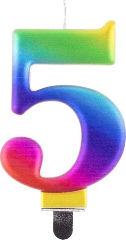 GoDan Świeczka urodzinowa "5" multikolor 8cm