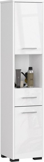 Elior Biały regał łazienkowy w połysku z półkami - Orraro 4X