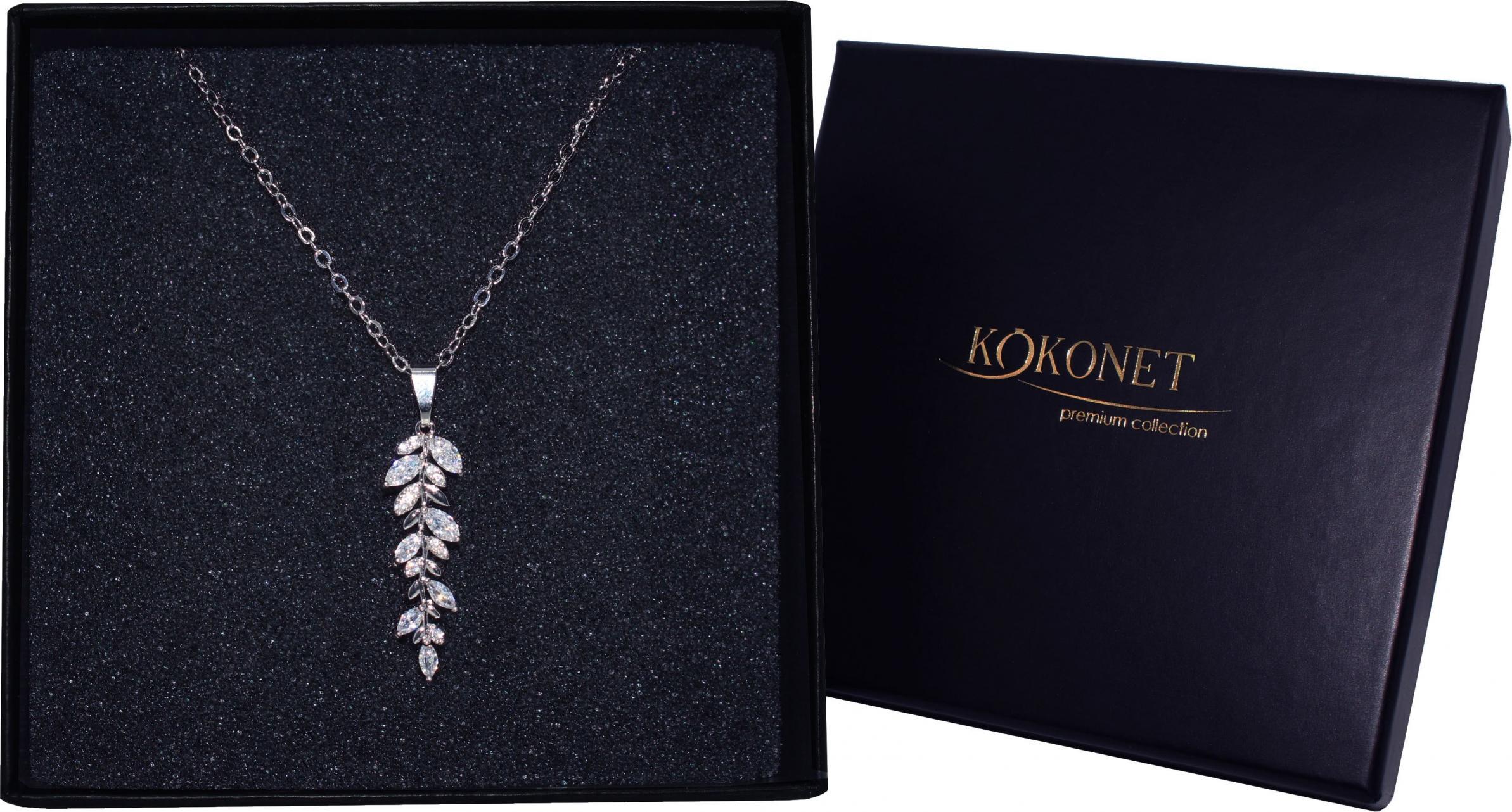 KOKONET Łańcuszek z listkiem ślub prezent gwarancja srebro