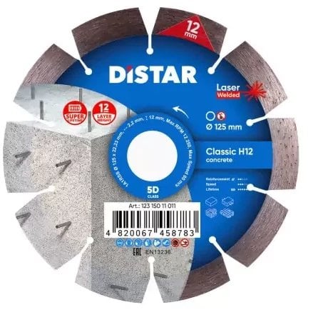 DISTAR TARCZA DIAMENTOWA CLASSIC H12 125 x 2,2/1,3 x 22,23mm