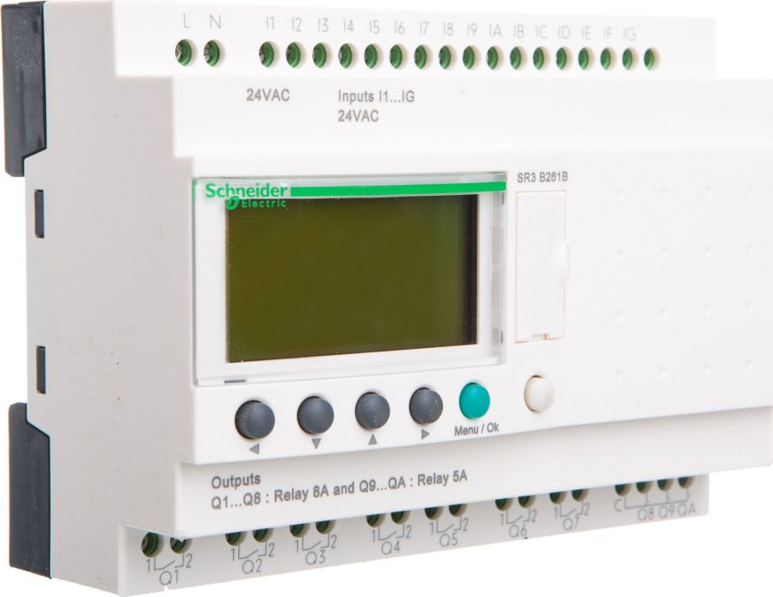 Schneider Electric Przekaźnik inteligentny modułowy Zelio Logic - 24 we/wy - 24 V AC - zegar - wyświetlacz SR3B261B