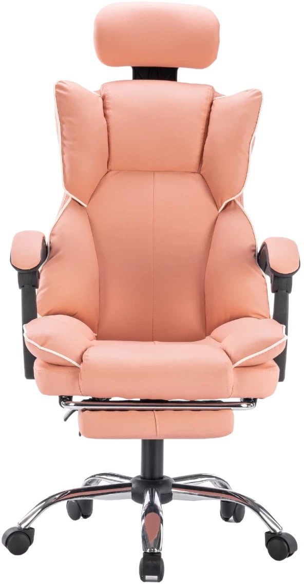 Fotel ergonomiczny biurowy obrotowy z podnókiem róowy Office