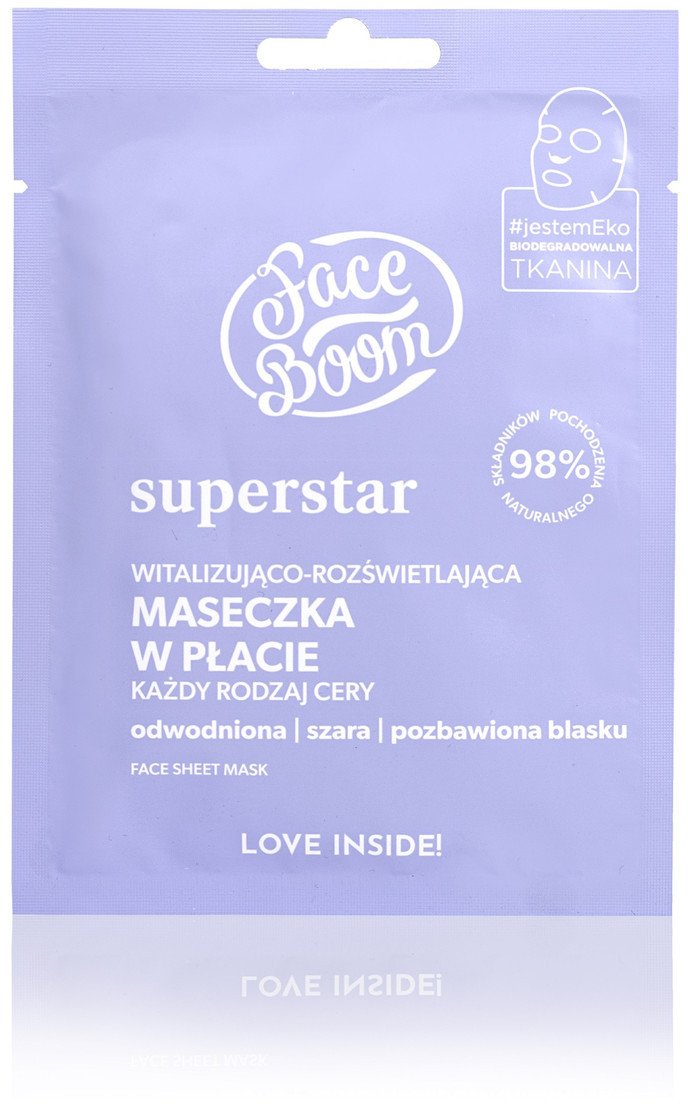 Face Boom Superstar Witalizująco-Rozświetlająca Maseczka w płacie