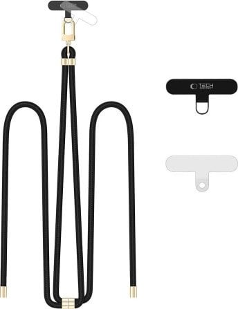 Tech-Protect Smycz do telefonu Tech-Protect C7S Rope Crossbody Strap Black/gold