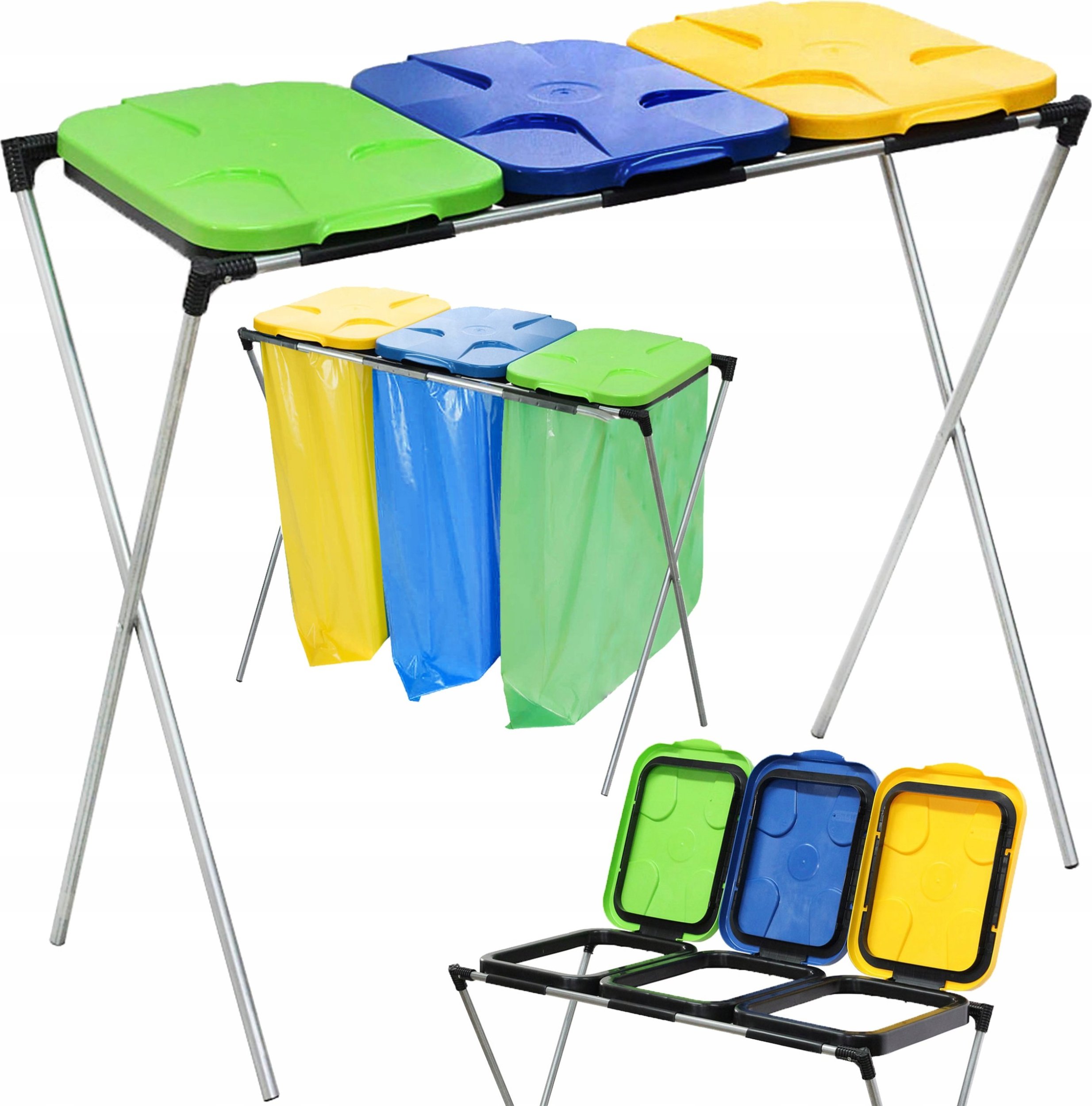 Geko STOJAK KOSZ NA 3 WORKI NA ŚMIECI DO SEGREGACJI GEKO