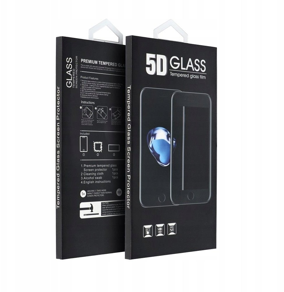 5D Full Glue Tempered Glass - do Motorola G06 / G06 Power czarny