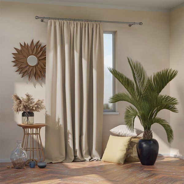 AmeliaHome Zasłona Blackout na taśmie Krem 140X270