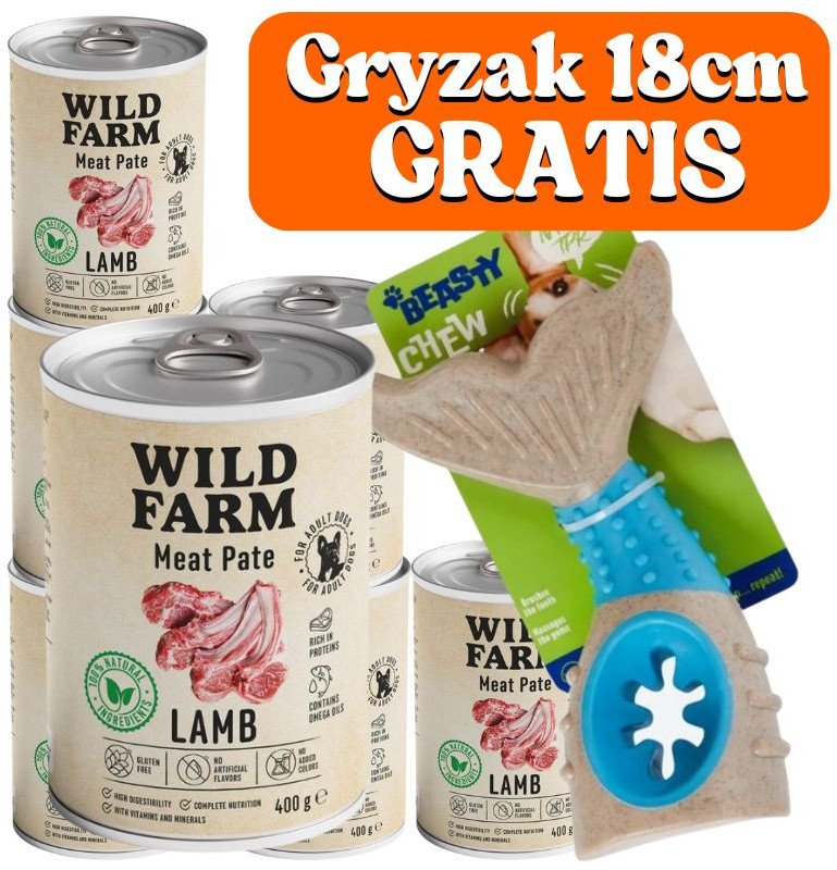 WILD FARM Pate Lamb 6x400g bezglutenowa karma dla psa