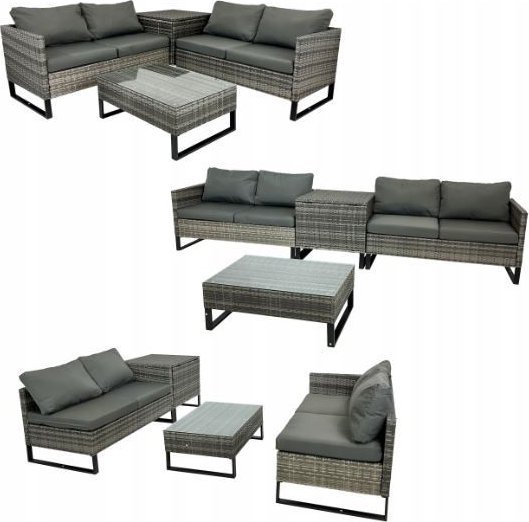 Zestaw mebli ogrodowych technorattan COMO 4cz. taupe 4os.