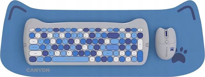 Klawiatura + mysz Canyon CANYON Zestaw klawiatura i mysz HSET-W6 Z Podkładką