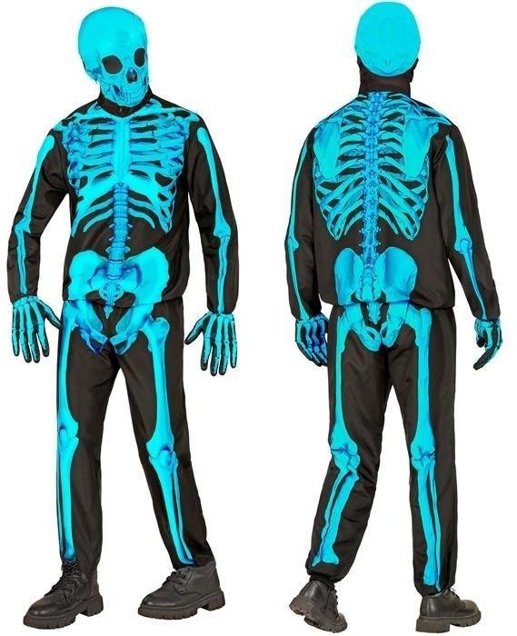 Strój szkielet neonowy niebieski rozm. 140