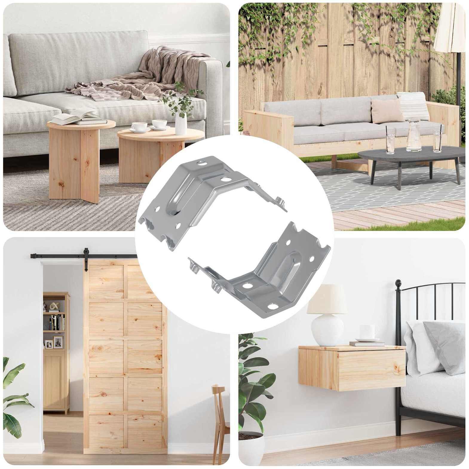 vidaXL Uchwyt 2 pcs powlekana cynkiem 106 x 55 x 1,5mm Stal