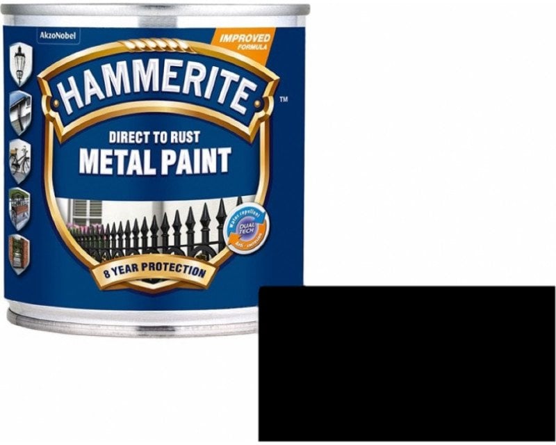 PAINT HAMMERITE BLACK SATIN 250ML