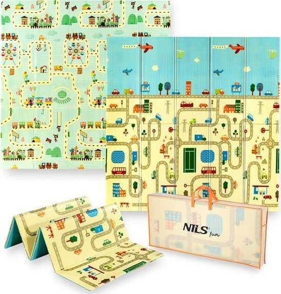 NILS Fun MD04 MATA DZIECIĘCA SKŁADANA CITY 195x180CM NILS FUN