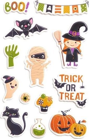 Naklejki puffy Halloween 15szt