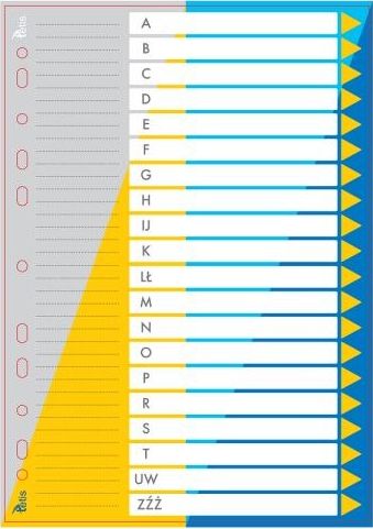 Tetis Przekładki PP TETIS A4 alfabetyczne A-Z Tetis