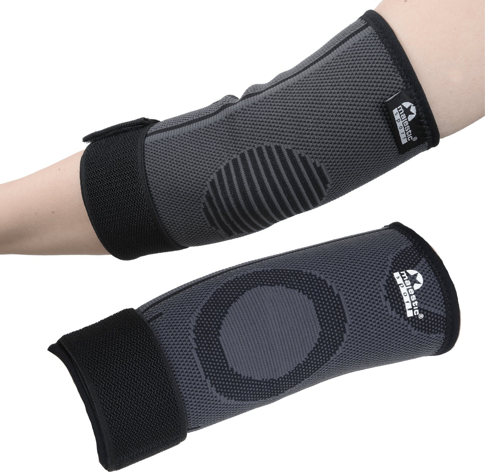 Ściągacz na łokieć Majestic Sport DOKI czarno-szary r. XL /2 szt/