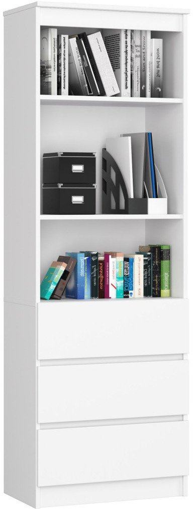 Fabryka Mebli Akord REGAŁ BIUROWY R 60 cm CLP 3 SZUFLADY 2 PÓŁKI BIAŁY