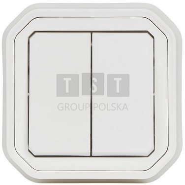 069855L NOWE PLEXO 55 Łącznik podwójny/przycisk podwójny komplet podtynkowy 10 AX - 250 V AC biały 069855L