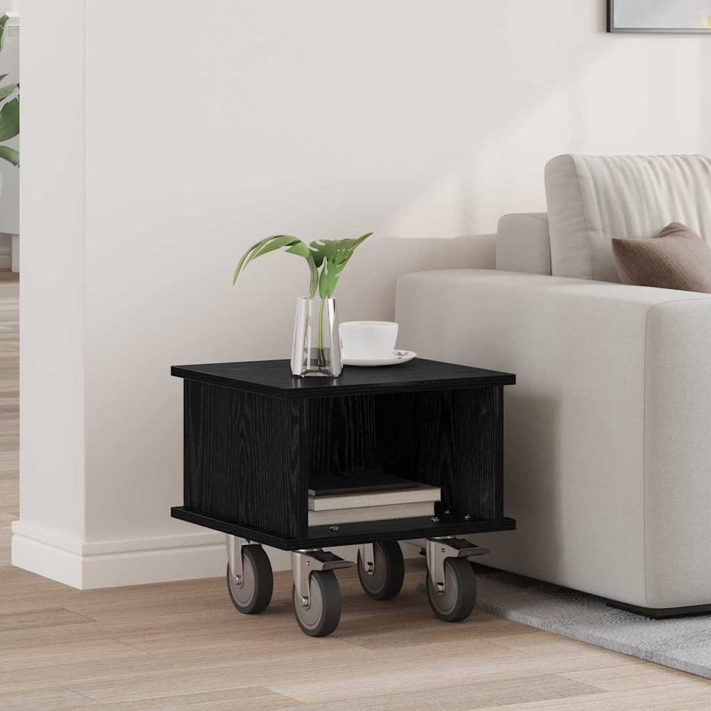 vidaXL Stół pod telewizor Czarny Dąb 37 x 35 x 35 cm