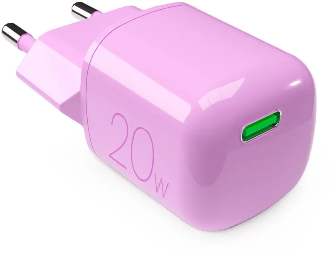 Ładowarka Puro Ładowarka sieciowa 20W GaN USB-C - różowa