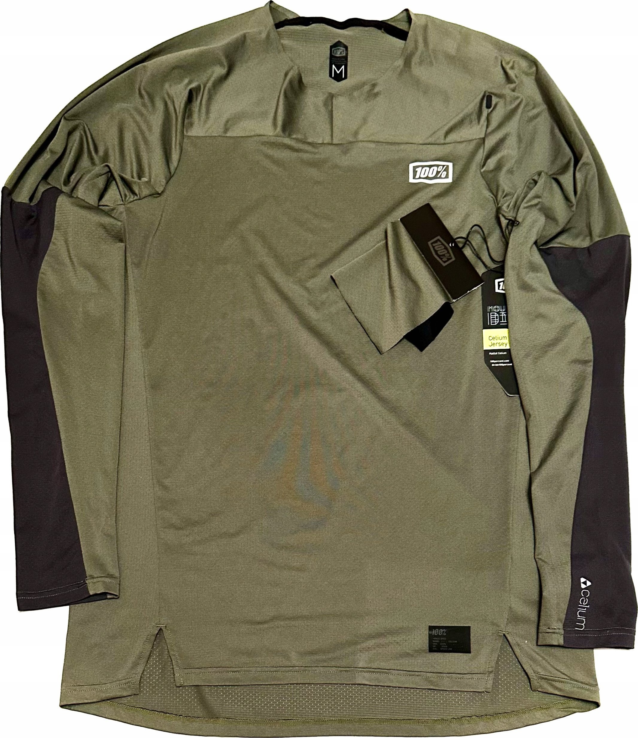 100% Koszulka męska 100% CELIUM Jersey długi rękaw Army roz. M (NEW 2023)