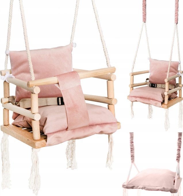 Huśtawka Love Gifts Huśtawka 3w1Prestige dla dzieci +Pasy bezp /Róż