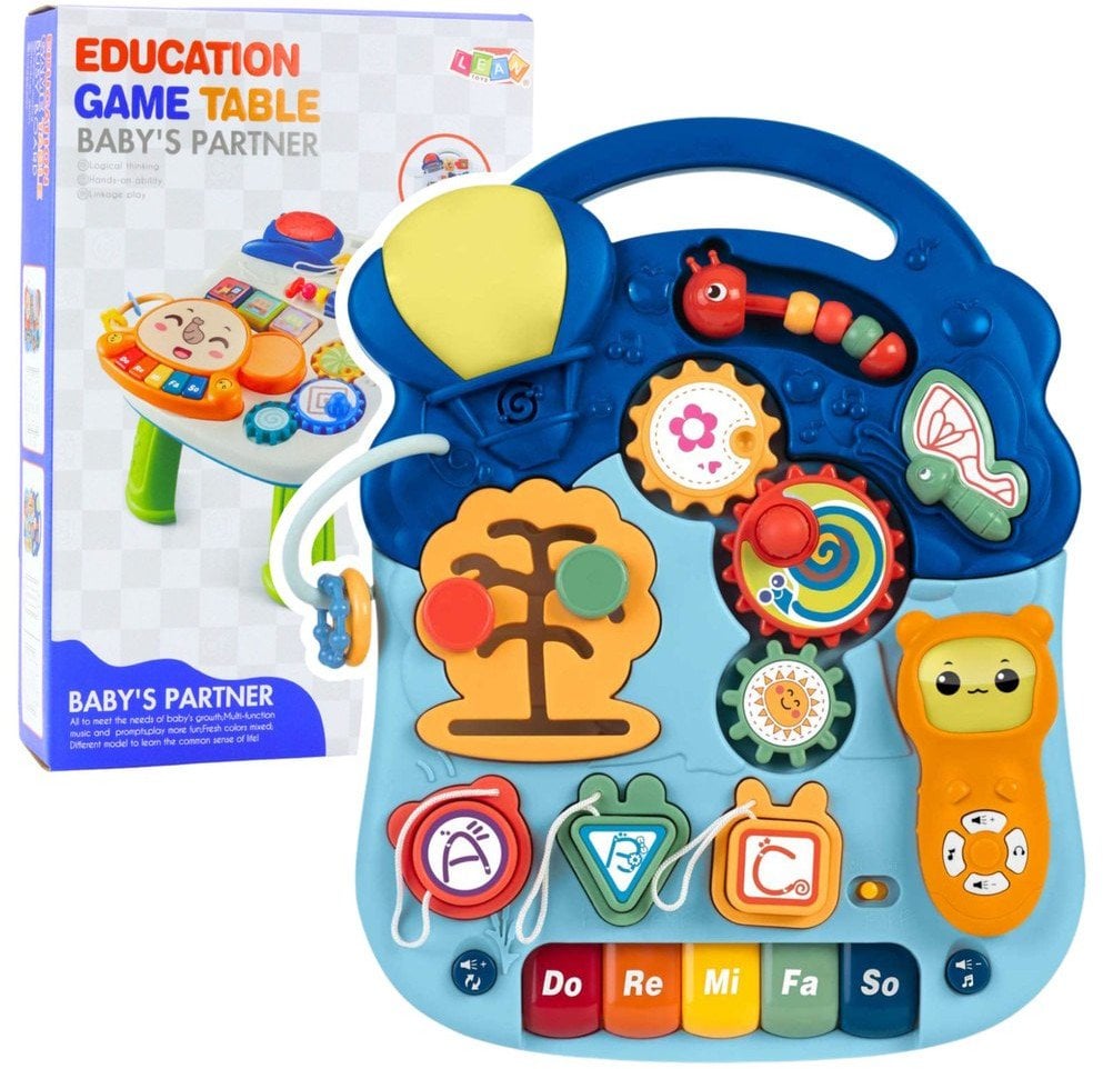 Stolik Interaktywny Edukacyjny Dla Malucha Światła Dźwięki Pastelowy 6w1 EDUKAMP