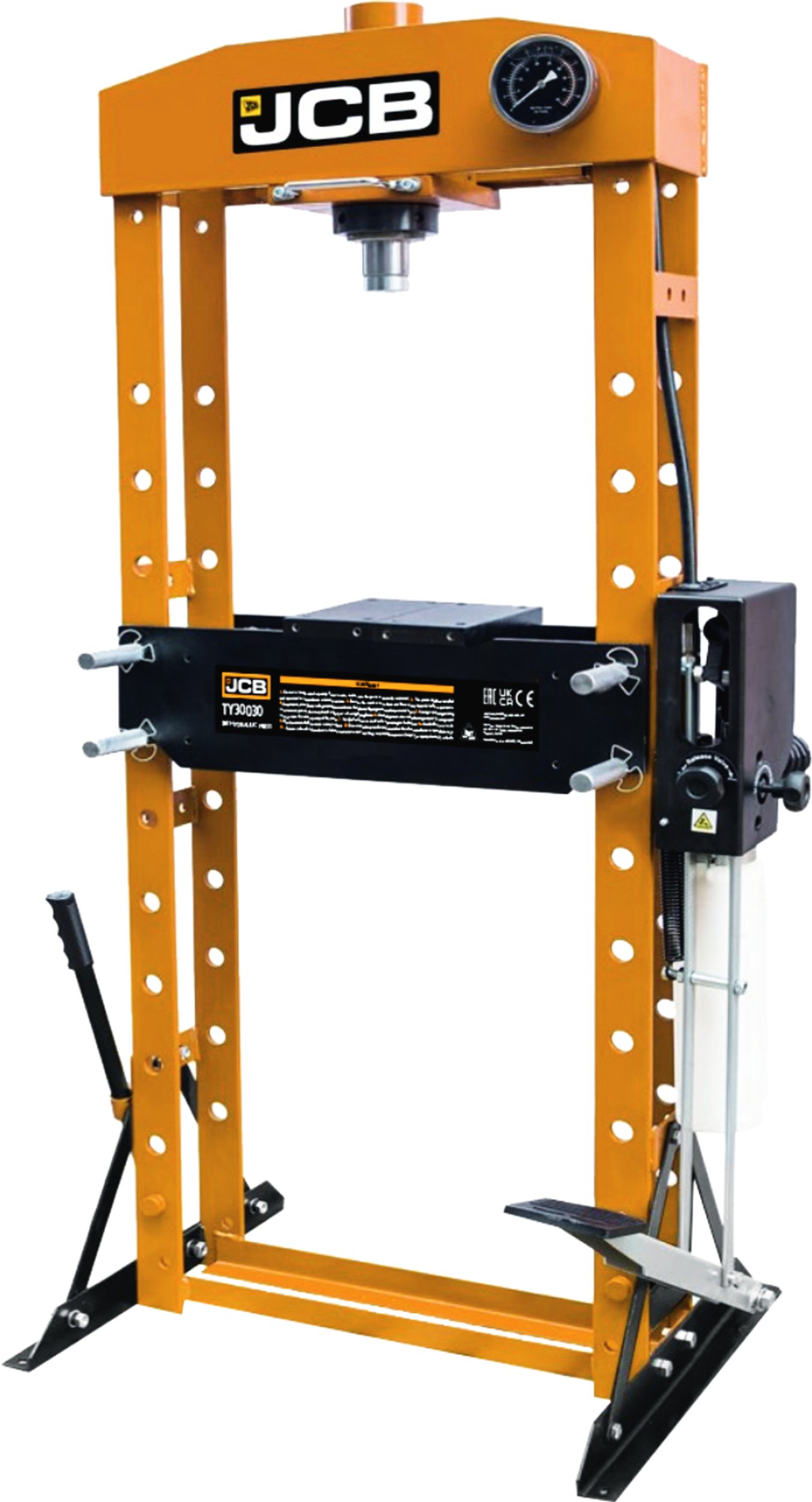 JCB Prasa HYDRAULICZNA podłogowa WARSZTATOWA 30T z PEDAŁEM nożnym +MANOMETR