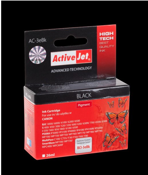 ActiveJet AC-3eBK tusz czarny do drukarki Canon (zamiennik BCI-3eBK)