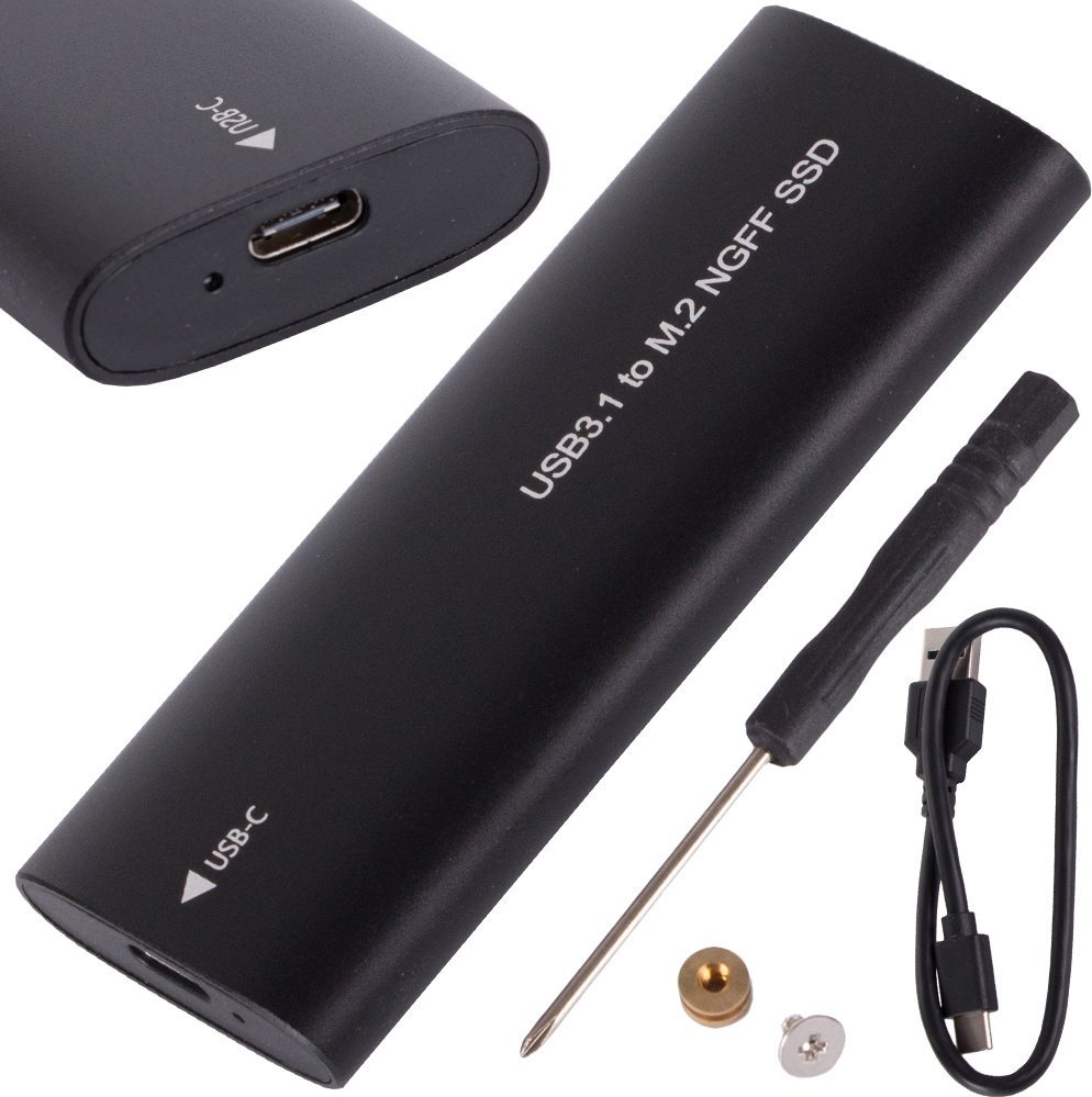 Adapter AV Verk Obudowa adapter dysku kieszeń m.2 sata ngff usb 3.1 usb typ-c 2230-2280mm Obudowa adapter dysku kieszeń m.2 sata ngff usb 3.1 usb typ-