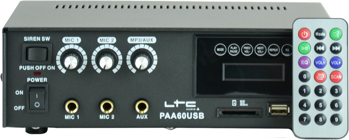 Wzmacniacz radiowęzłowy z odtwarzaczem PAA60USB one size