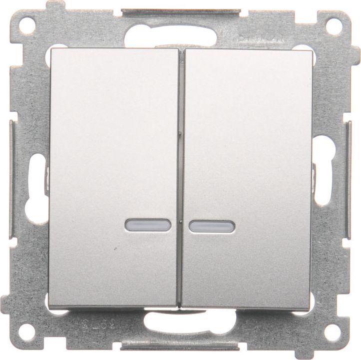 Kontakt-Simon Simon 54 Łącznik świecznikowy z podświetleniem srebrny mat (DW5ABL.01/43)