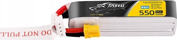 Tattu Akumulator Tattu 3s 550mAh 95C 11.4V HV Lipo Battery z konektorem XT30 Plug Long-Pack