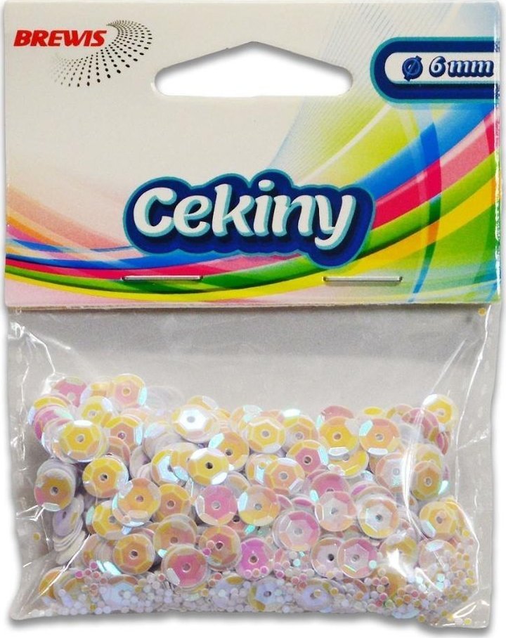 Cekiny tęczowe T 70 biały