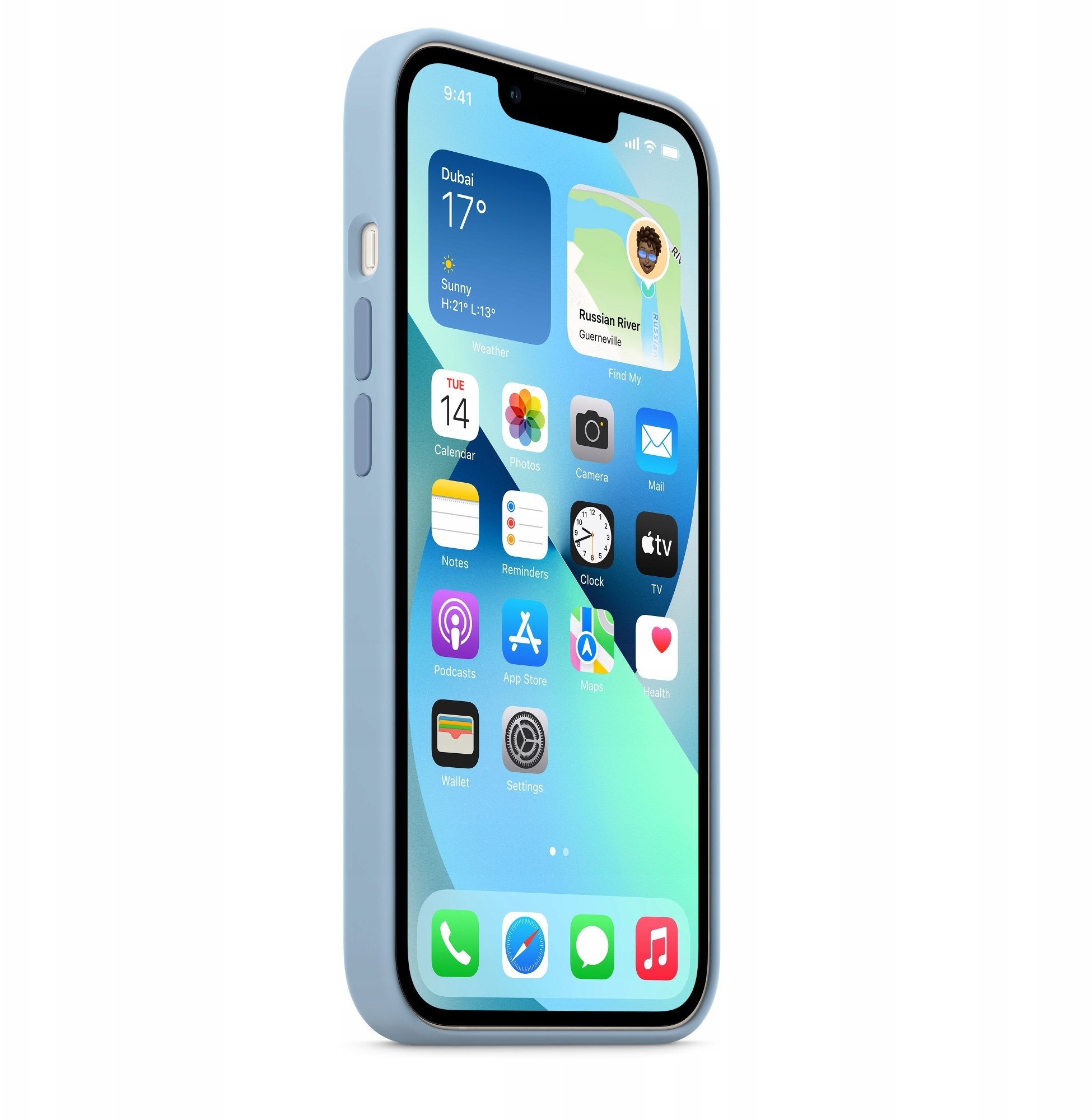 Apple Silikonowe Etui Do Iphone 13 - Niebieska Mgła