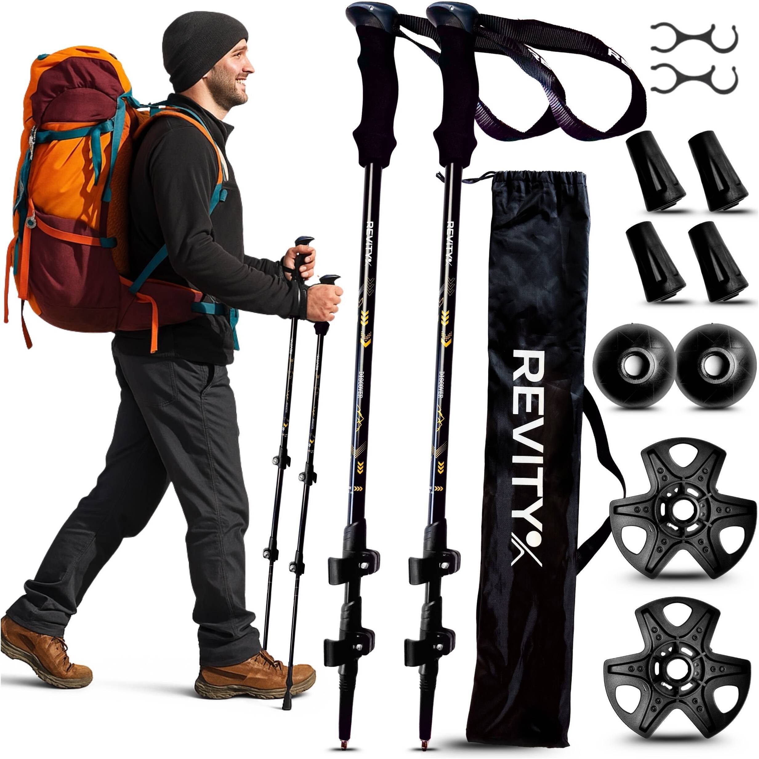 Revity Kije trekkingowe, czarny, 65-135 cm, 2 szt.